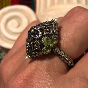 BARBARA BIXBY Iolite Peridot Ring NWOT